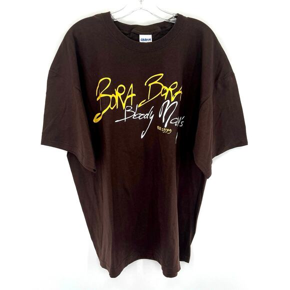 Gildan Bora Bora men’s short sleeve cotton graphic T-shirt - Picture 1 of 4